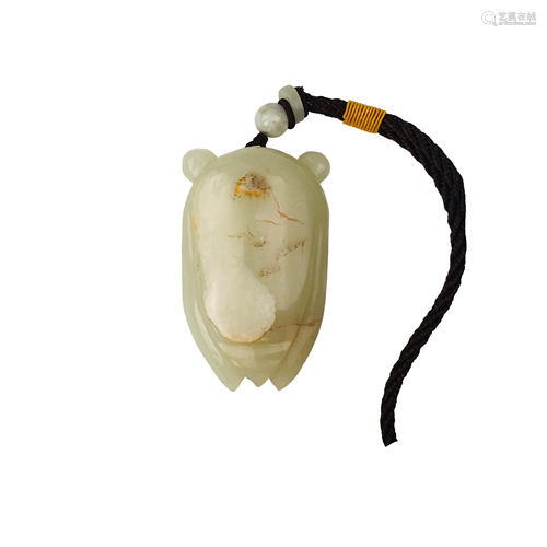 Chinese Jade Cicada Figure Pendant