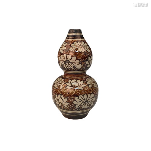 Chinese Ci Zhou Double-Gourd Porcelain Vase