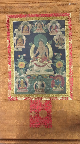 Chinese Hanging Scroll Tibetan Thangka and Lineage …