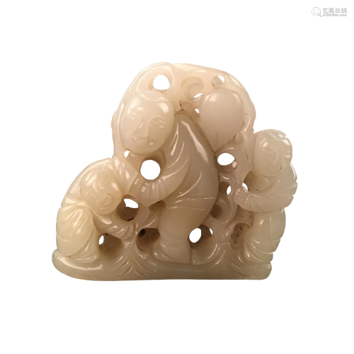Chinese Jade Figure Ornament Openwork