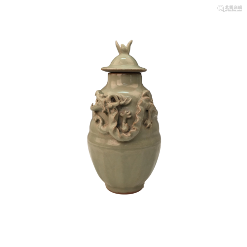 Chinese Longquan Kiln Jar and Cover