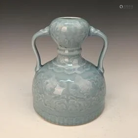 Chinese Azure Glazed Vase, Qianlong Mark