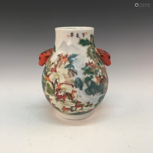 Chinese Famille Rose 'Bai Lu Zun' Vase, De Fu Tang …