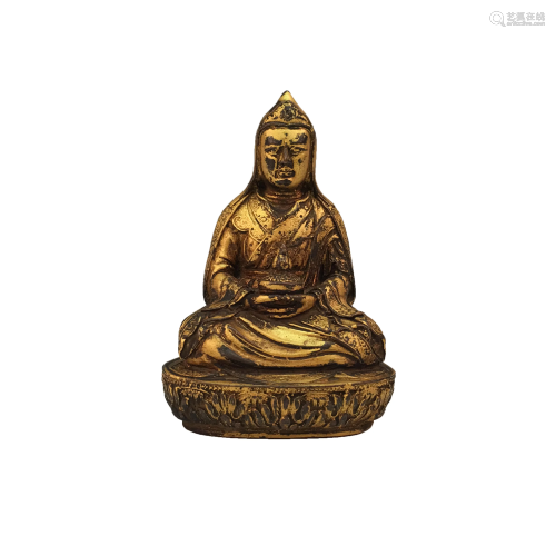 Chinese Gilt Bronze Dalai Figure