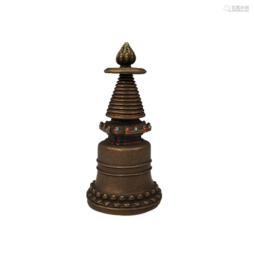 Chinese Buddhism Bronze Stupa