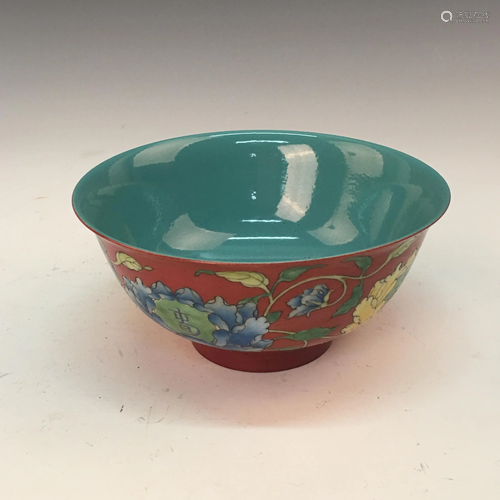 Chinese Faience 'Floral' Bowl, Yongzheng Mark