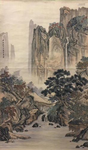 Chinese Water-Color Painting of Landscape