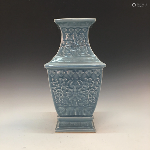 Chinese Azure Glazed Vase, Qianlong Mark