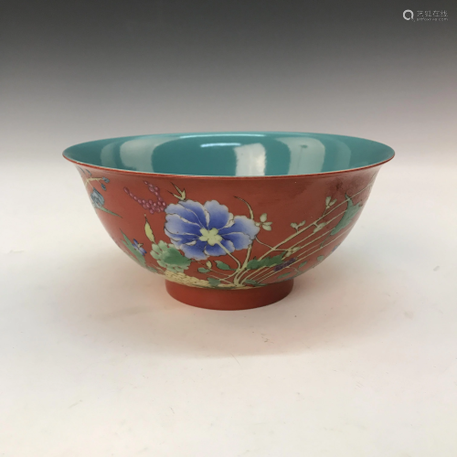 Chinese Faience 'Flower' Bowl, Yongzheng Mark