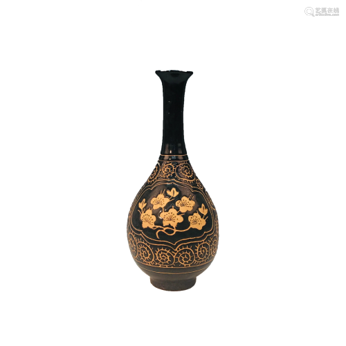 Chinese Cizhou Kiln Pottery Yuhuchun Vase