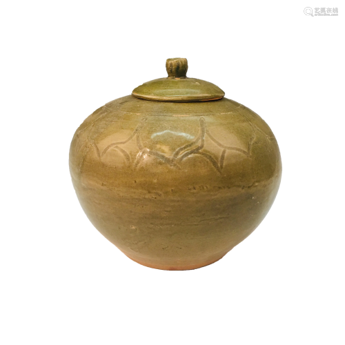 Chinese Yaozhou Kiln Jar and a Cover