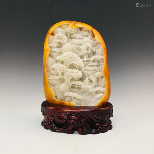 Chinese Hetian Jade Decoration with Certification