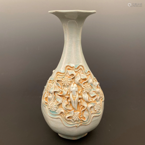 Chinese Hutian Kiln Engraved Vase