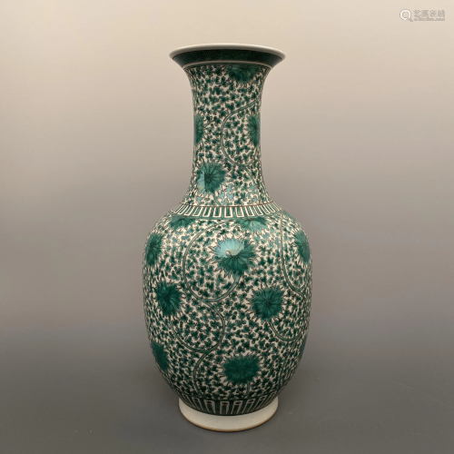 Chinese Green Glazed Flower Vase