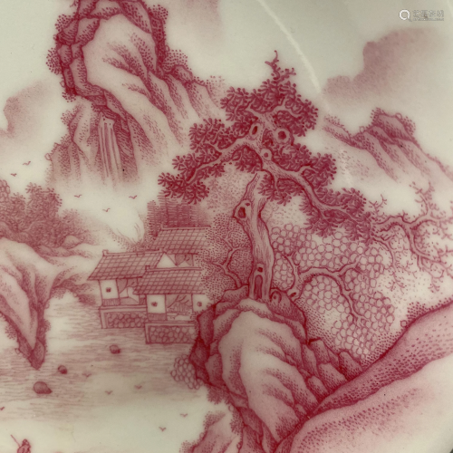 Chinese Famille Rose Landscape Plate