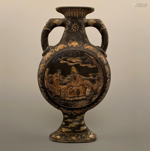 Chinese Ink Vase Ornament â€˜Qianlong' Mark