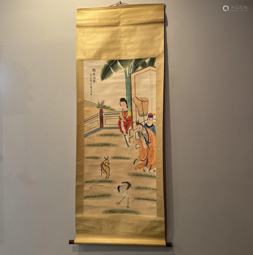 Chinese Hanging Scroll of 'Living Scene' Painting