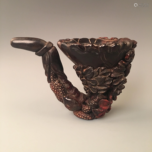 Chinese Craved Horn Style cup