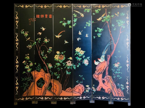 Chinese Style Six Panels Room Divider