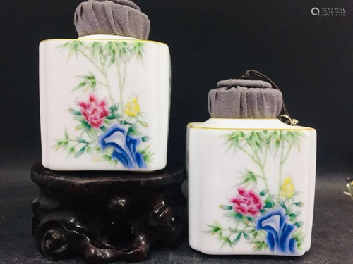 Lot of 2 Chinese Porcelain Bottles