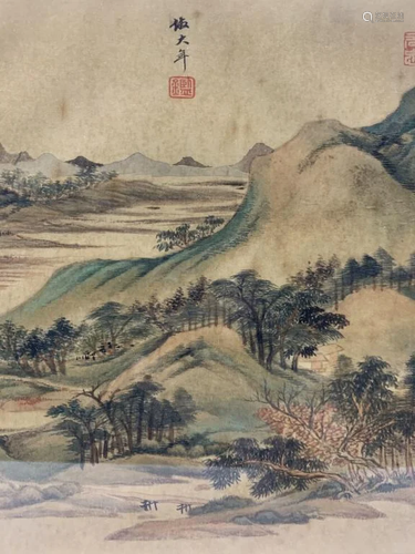 Framed Chinese Landscape Picture