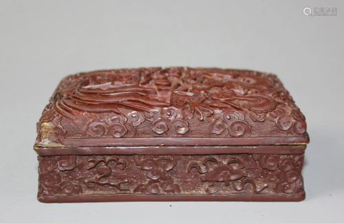 Old Chinese Cinnabar Box