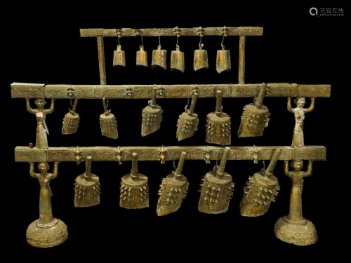 A Set Of Chinese Bronze Bian-zhong Bells