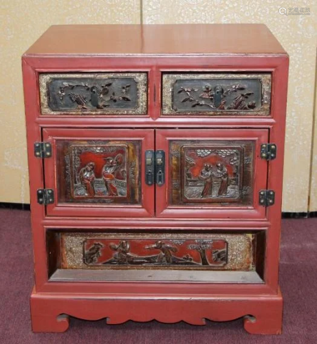 Old Red Lacquer Chest