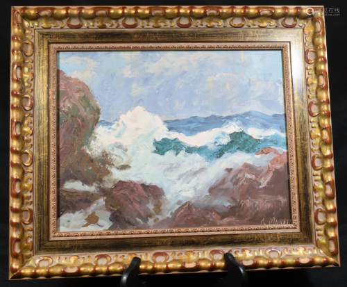 George Spencer Morris Oil on Canvas Seascape