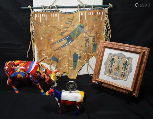 (4) Darlene Johnson Navajo Sand Painting & Others