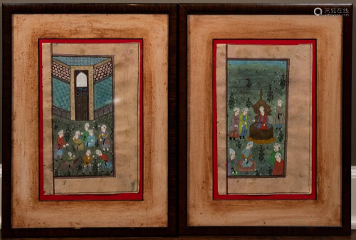 (2) Framed Persian Miniatures