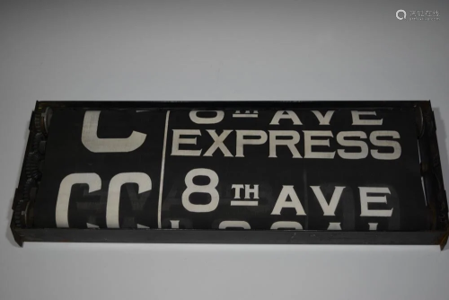 Original NYC Bus Transit Marquee #3 Route