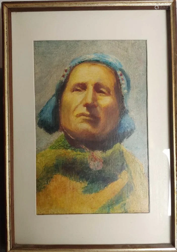 Dante Gavidea Peruvian Man Oil on Cardboard