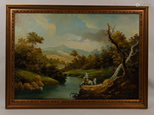 Oil on Canvas of Italian Landscape