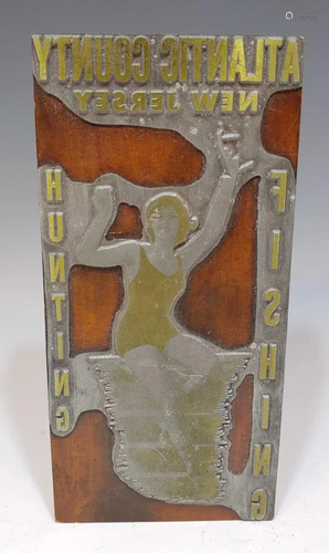 Atlantic County Bathing Beauty Printing Block