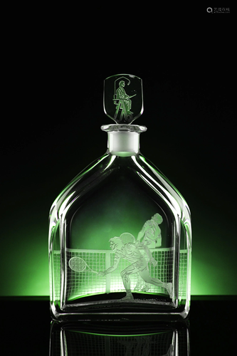 Crystal Tennis Decanter Owned by Albert Ritzenberg