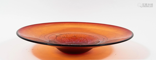 Kent Ipsen Large Art Glass Charger 1980