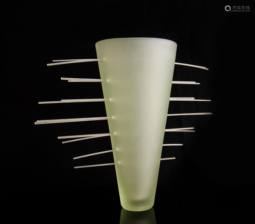 Andrew Magdanz Studio Glass Vase with Straws