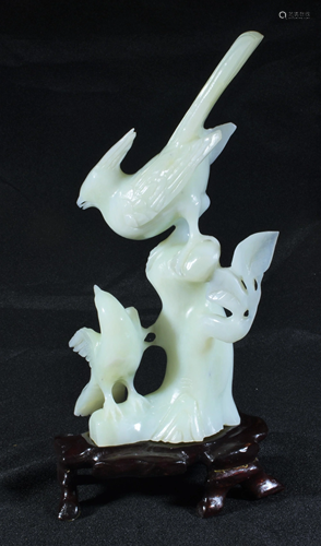 Chinese Jade Carving of Two Birds