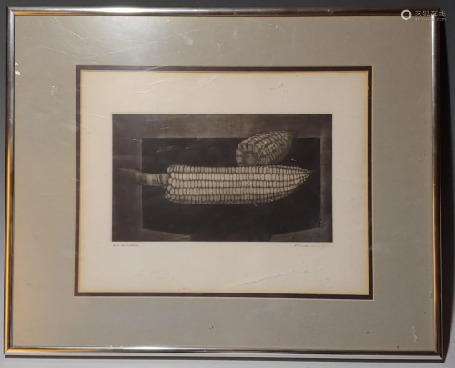 Koichi Sakamoto Artist Proof Etching of Corn