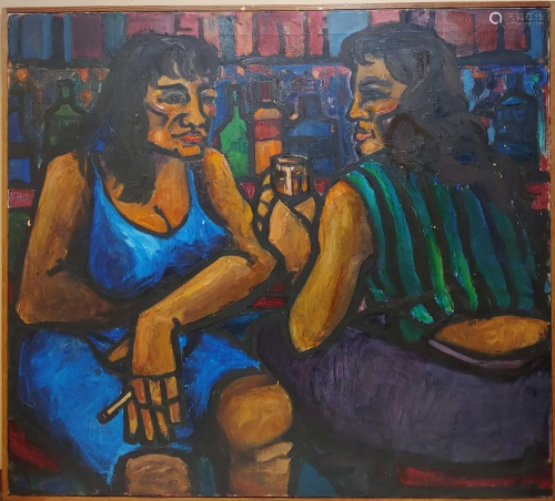Ashcan Style Oil on Canvas Figurative Painting
