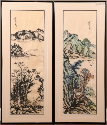(2) 20th Century Japanese Landscape Paintings