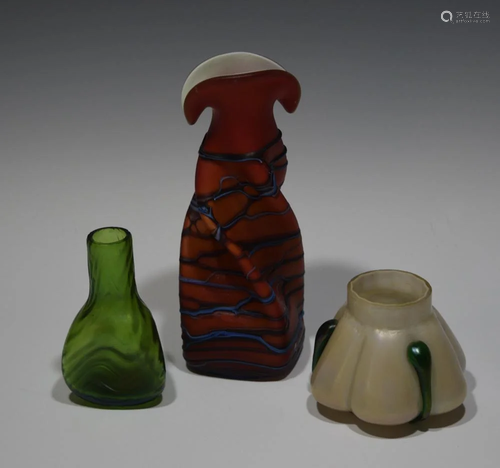 (3) Art Glass Vases