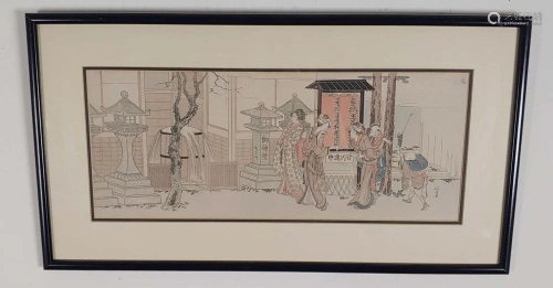 Japanese Woodblock Print Bijin at the Baths