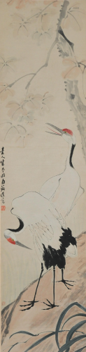 Japanese Painting of 2 Cranes