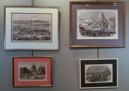 (4) Civil War Engravings, Harpers & F. Leslie