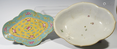 (2) Chinese Canton Export Footed Bowl & Dish