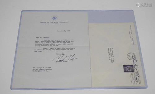 1957 Vice President Richard Nixon TLS & Envelope