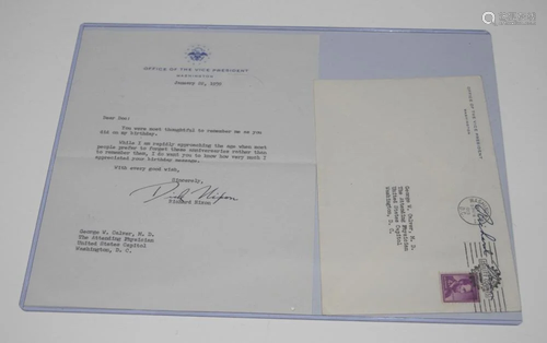 1959 Vice President Richard Nixon TLS & Envelope