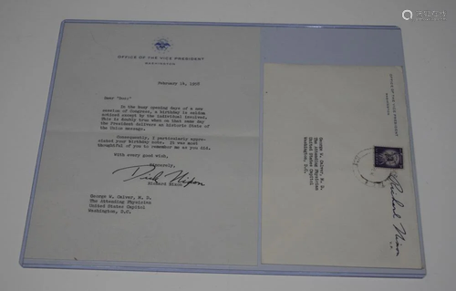 1958 Vice President Richard Nixon TLS & Envelope